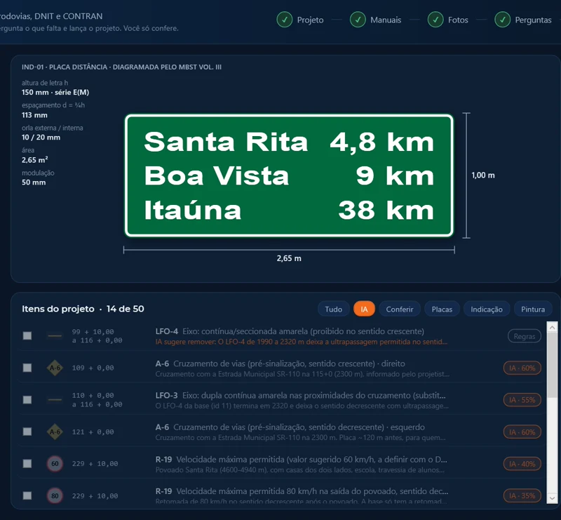 Placa de destino diagramada pelo MBST Vol. III